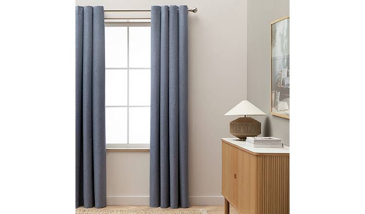 Habitat Blackout Eyelet Curtain - Navy - 137x117cm