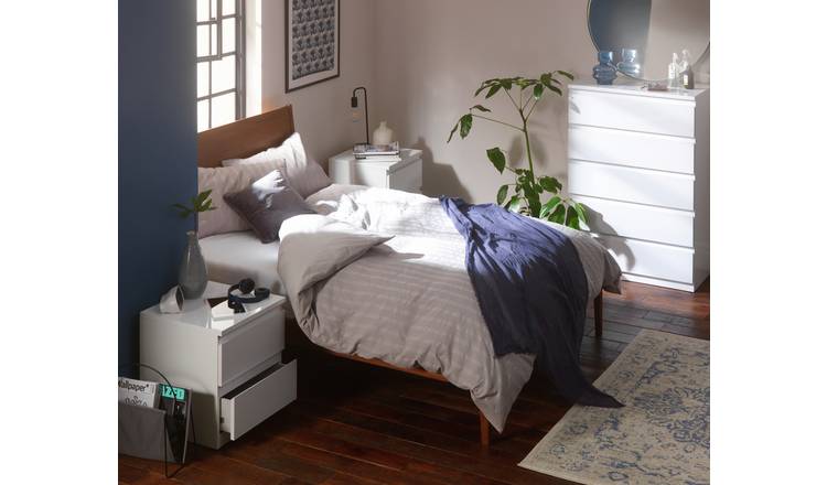 Argos Home Jenson 2 Bedside & 5 Drawer Chest Set-White Gloss