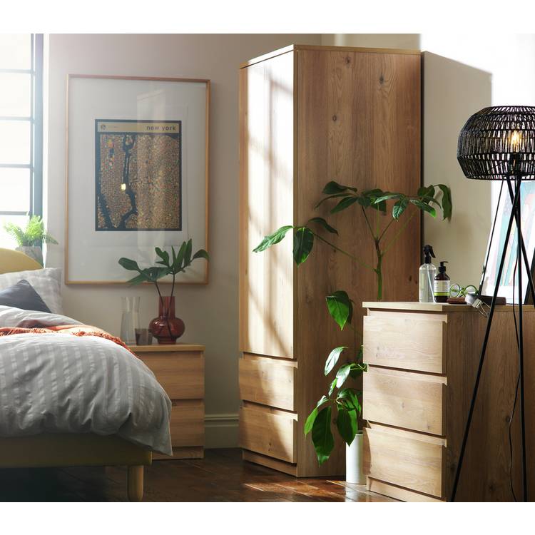 Argos Home Jenson 3 Piece 2 Door Wardrobe Set - Oak 0