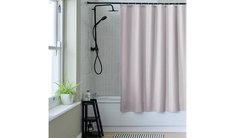 Argos Home Waffle Shower Curtain - Grey 