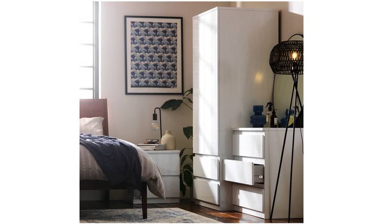 Argos Home Jenson 3 Piece 2 Door Wardrobe Set - Matte White