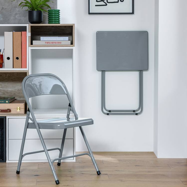 Habitat Airo Folding Side Table - Grey 0
