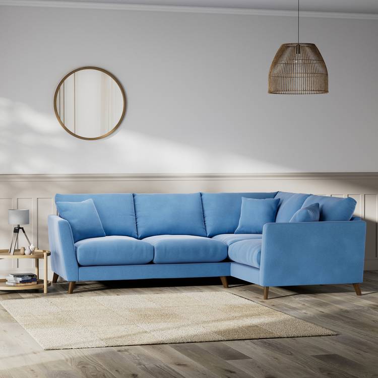 Habitat Lomond Right Hand Corner Sofa - Sky Blue - Dark Leg 0