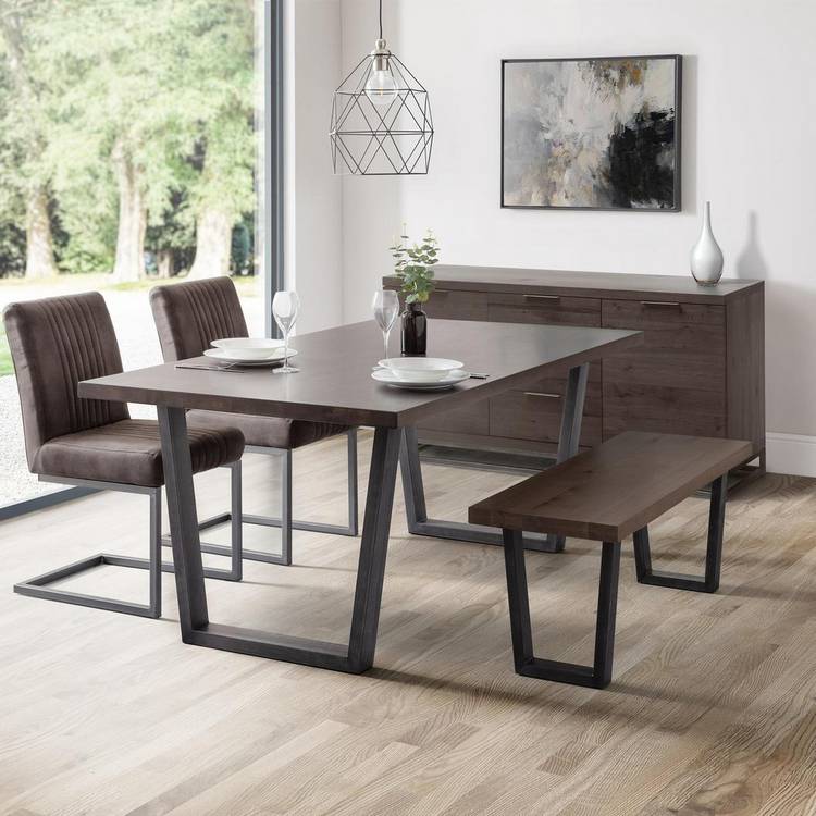 Julian Bowen Brooklyn Dining Bench - Dark Oak 0