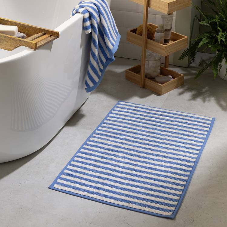 Habitat Blue Stripe Bath Mat 0