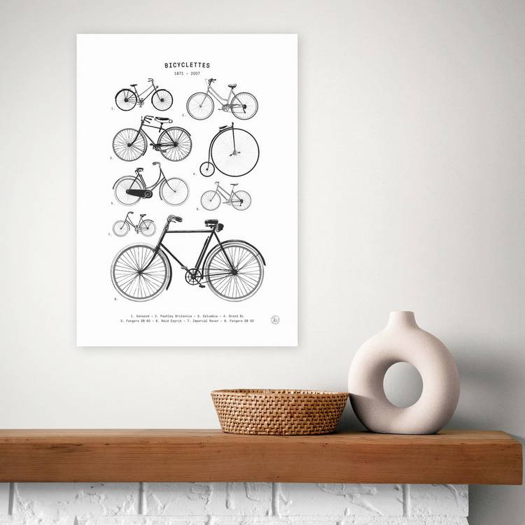 East End Prints Bicyclettes Art Print - A3 0