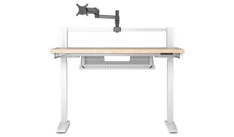 Corsair Platform 4 Elevated Desk - White Light Wood