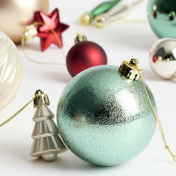 Habitat Pack of 49 Classic Christmas Baubles - Multicolour 0