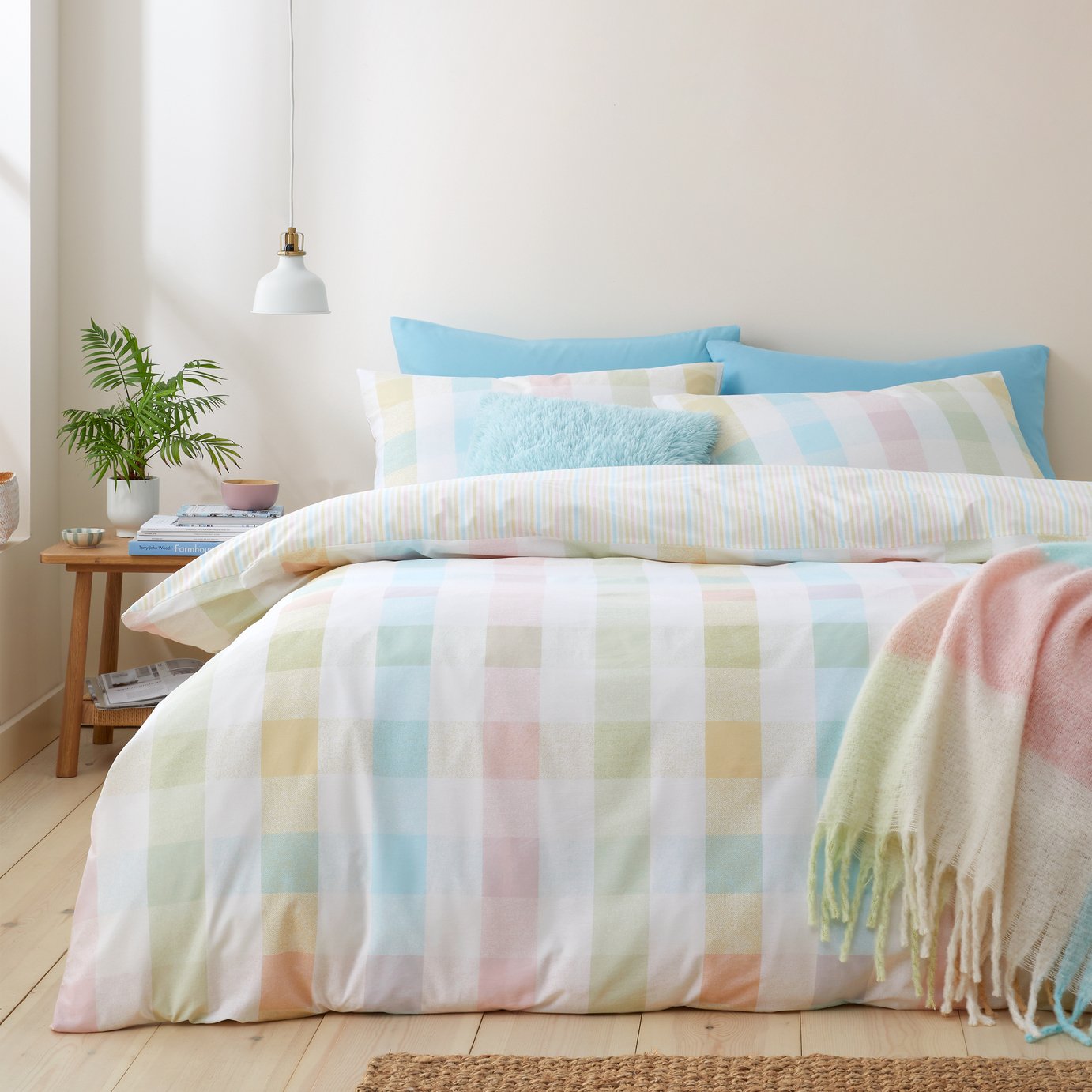Catherine Lansfield Spring Check Bedding Set - Single