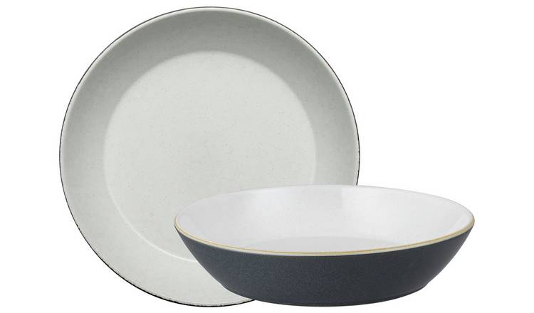 Denby Impression 4 Piece Stoneware Pasta Bowls - Charcoal