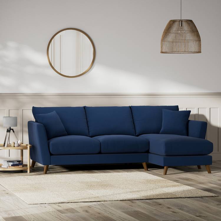 Habitat Lomond Right Hand Corner Sofa - Navy - Dark Leg 0