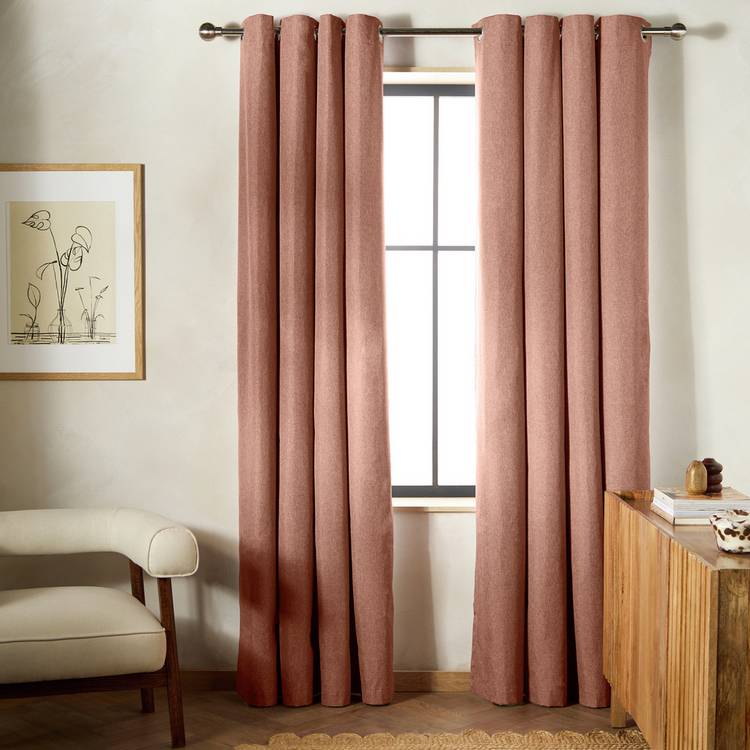 Habitat Blackout Eyelet Curtain - Clay Pink - 229x229cm 0