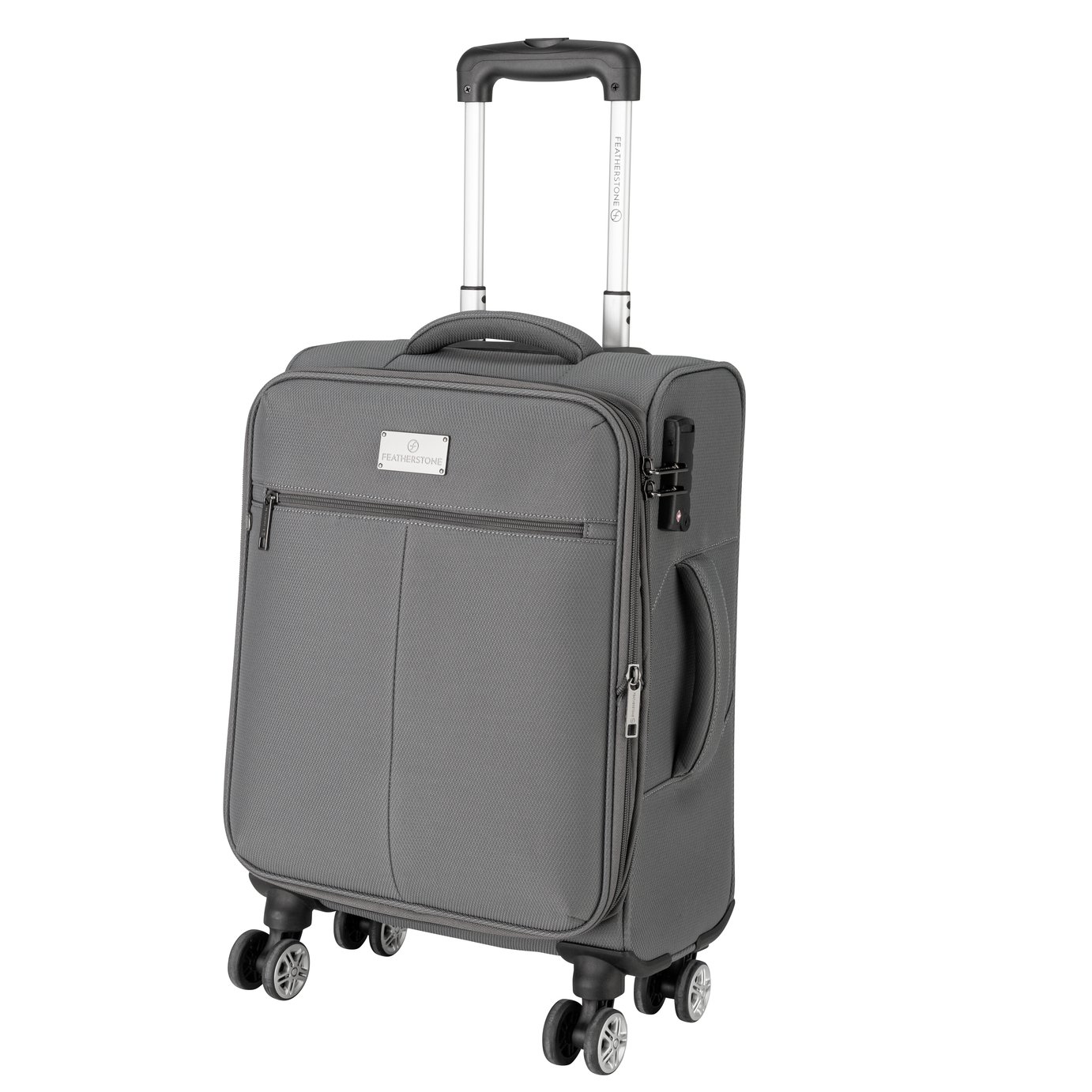 Featherstone 8 Wheel Soft Cabin-Size Suitcase - Grey