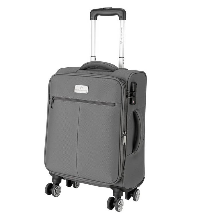 Featherstone 8 Wheel Soft Cabin-Size Suitcase - Grey 0