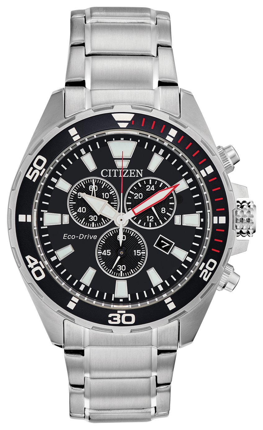 Citizen Men's Eco-Drive Black Dial Stainless Steel Watch
