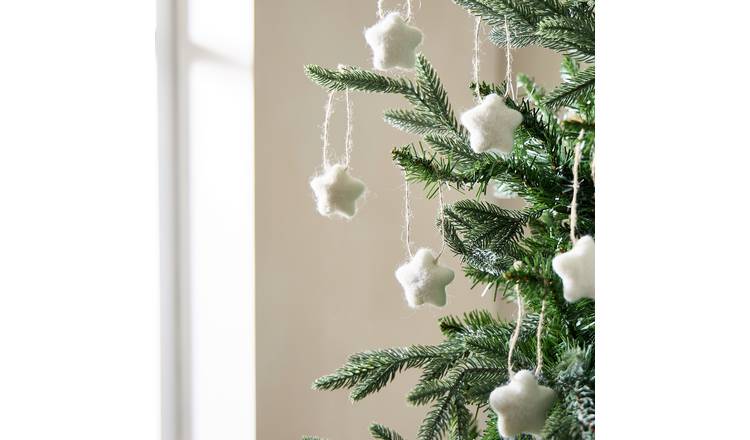 Habitat Pack of 6 White Star Christmas Hanging Decoration
