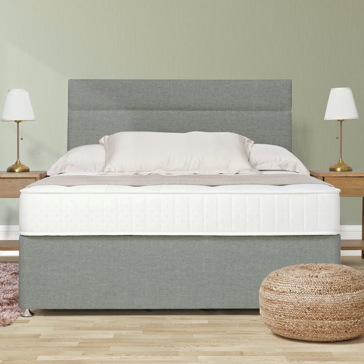 Argos Home Winslow Double 4 Drawer Divan Bed - Grey