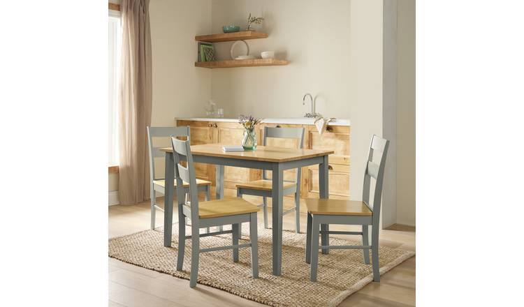Argos Home Chicago Grey Dining Table & 4 Grey Chairs