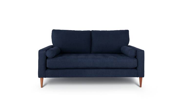 Habitat Hudson 3 Seater Velvet Sofa - Blue