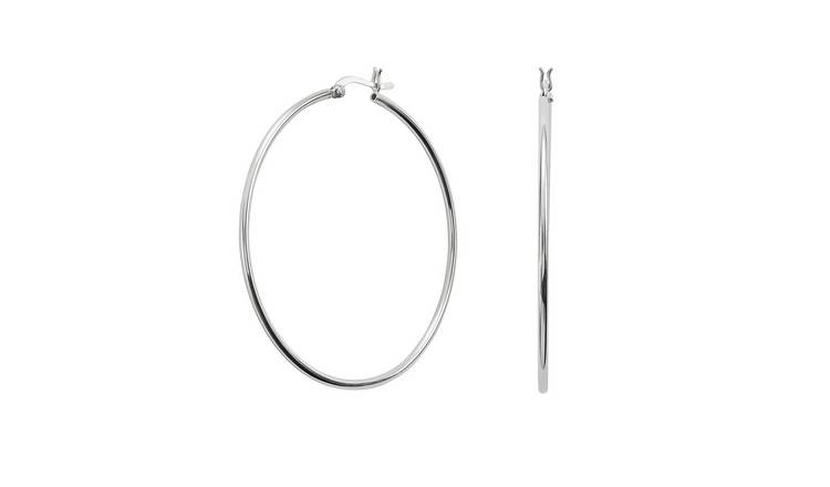 Silver hoop earrings hot sale for women