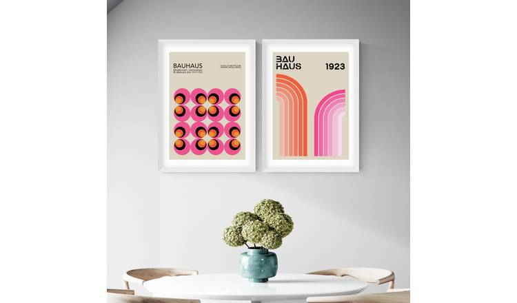 East End Prints Bauhaus Twin Set White Frame Art Print - A3