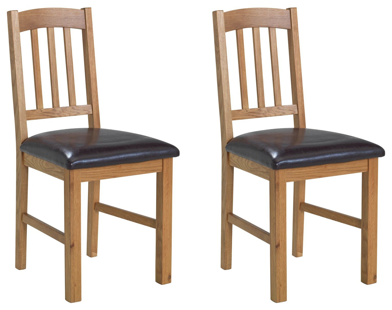 Argos Home Pair of Solid Oak Dining Chairs