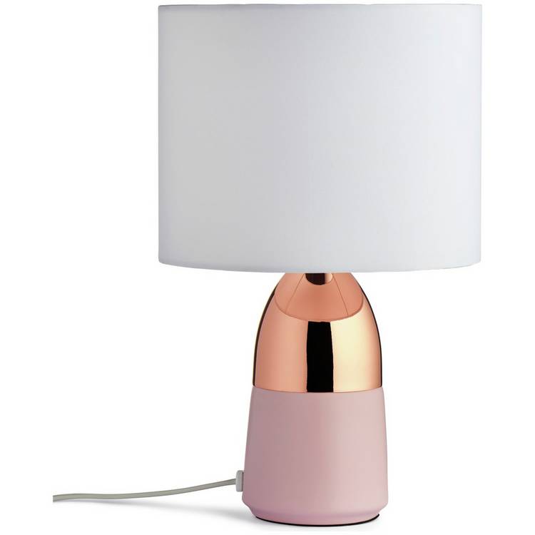 Argos Home Duno Touch Table Lamp - Copper & Pink 0
