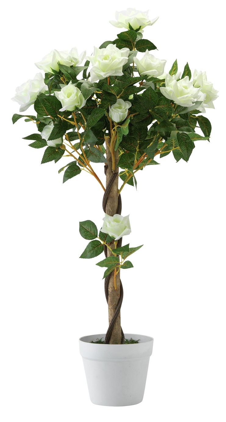 Artificial White Rose Tree