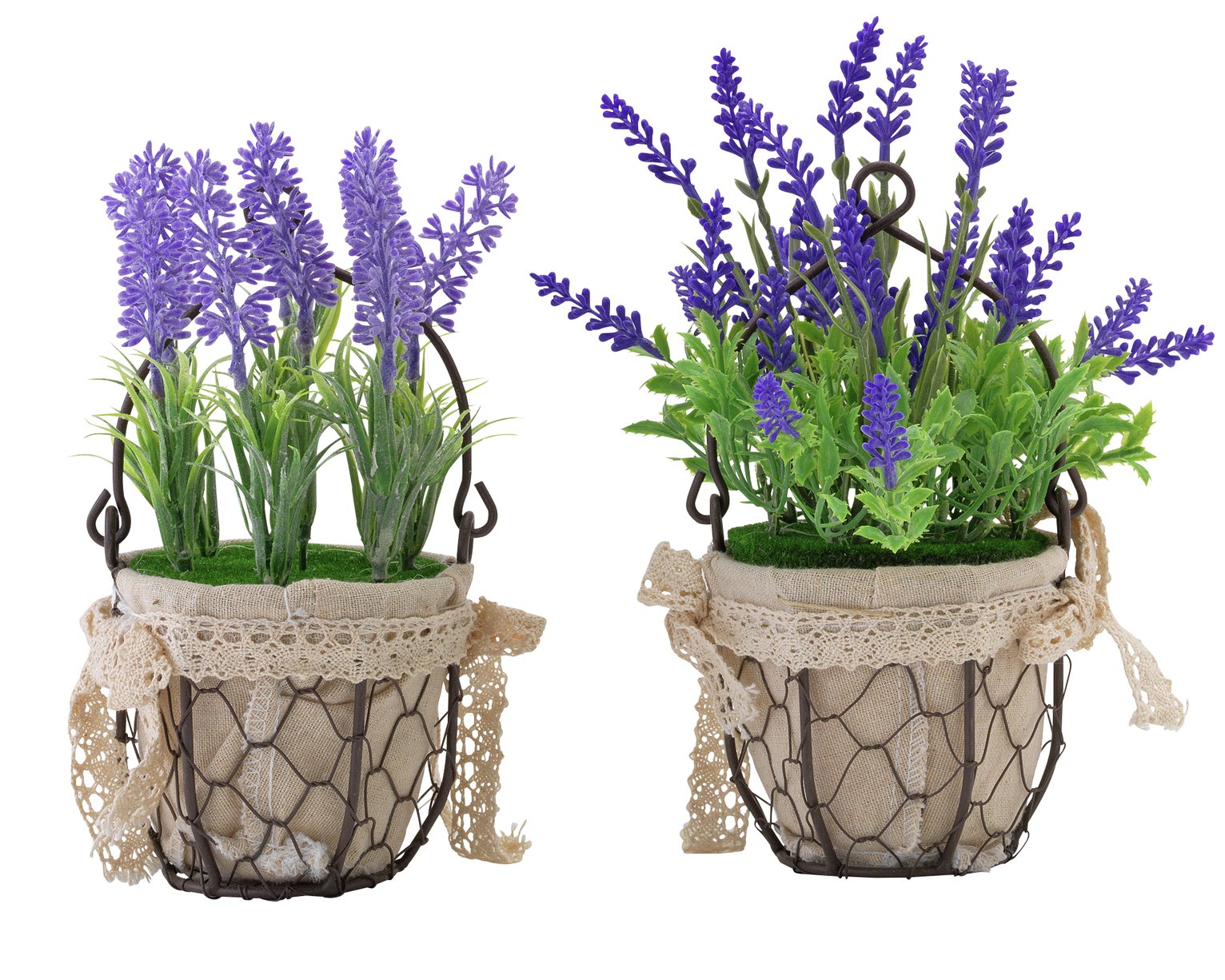 Artificial Lavender Planters - Pack of 2