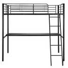 Buy Habitat Kids Riley High Sleeper Metal Bed Frame & Desk-Black | Kids ...