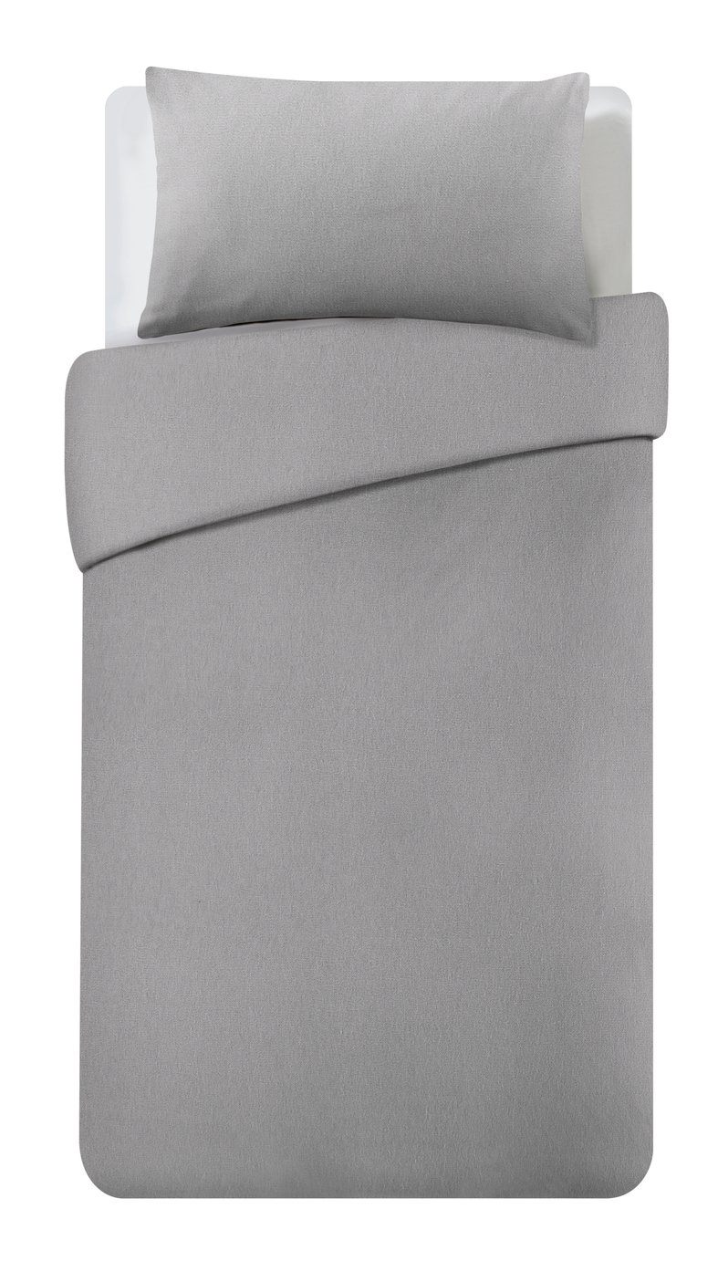 Argos Home Grey Brushed Cotton Bedding Set - Toddler