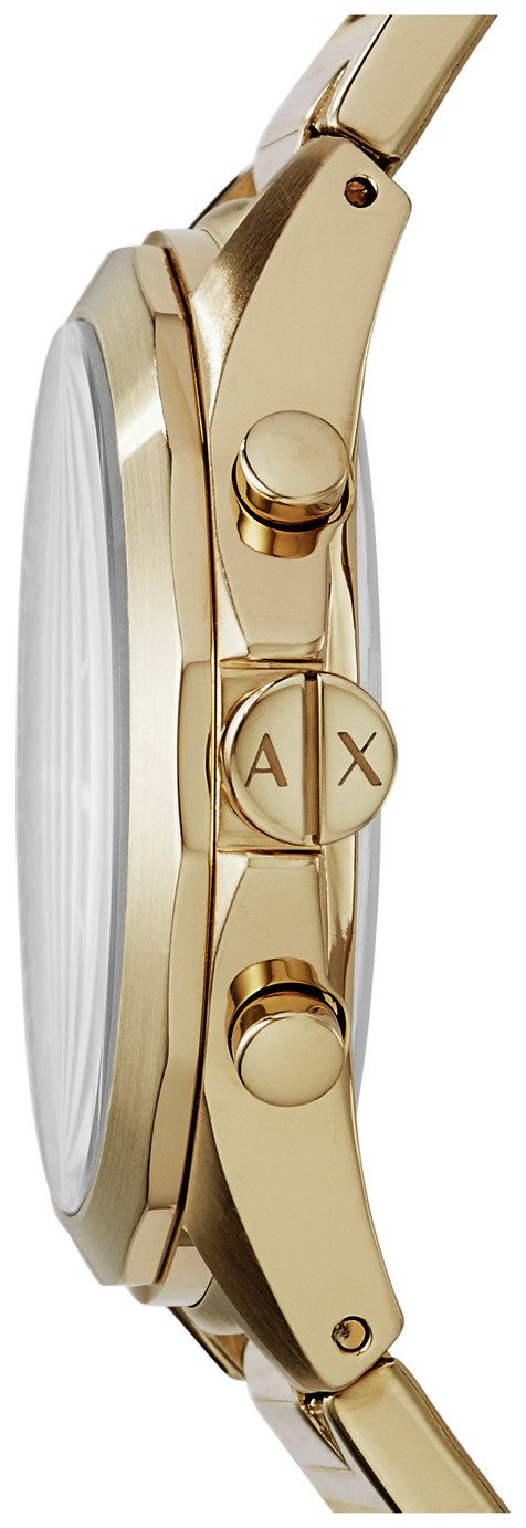 armani exchange men's gold plated steel bracelet watch