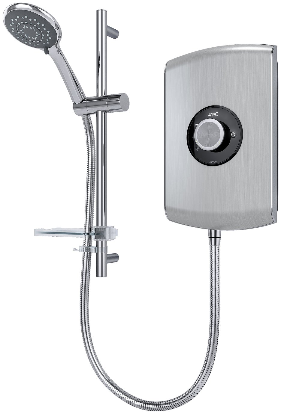 Triton Amore 9.5kW Electric Shower - Brushed Steel