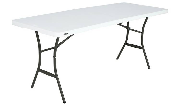 6 ft white store plastic folding table