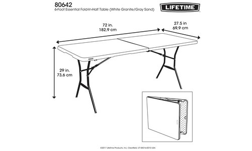Lifetime 6ft Folding Plastic Camping Table