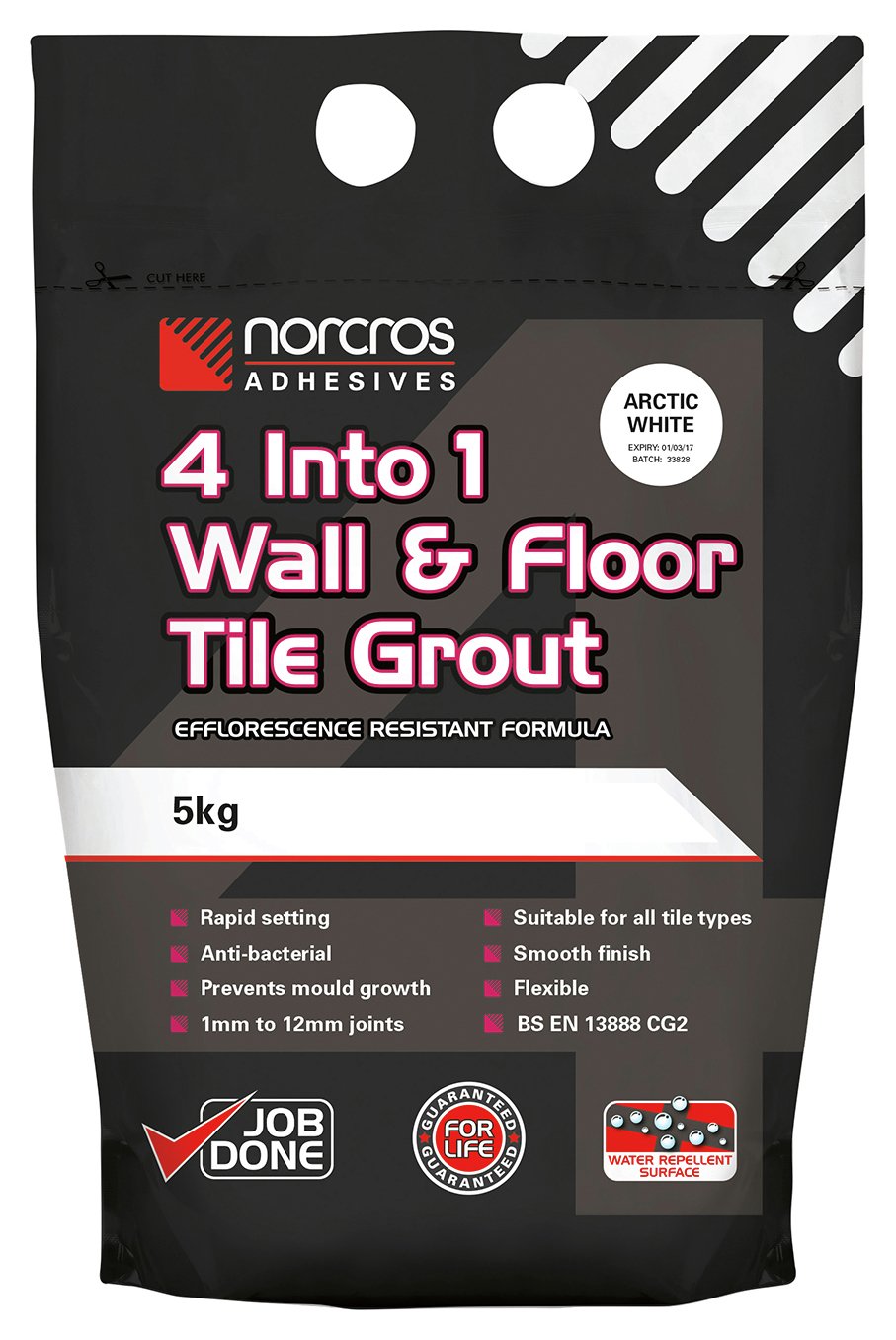Norcros 4 in 1 Arctic Tile Grout - 5kg