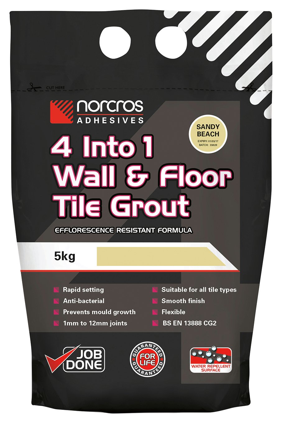 Norcros 4 in 1 Sandy Beach Tile Grout - 5kg
