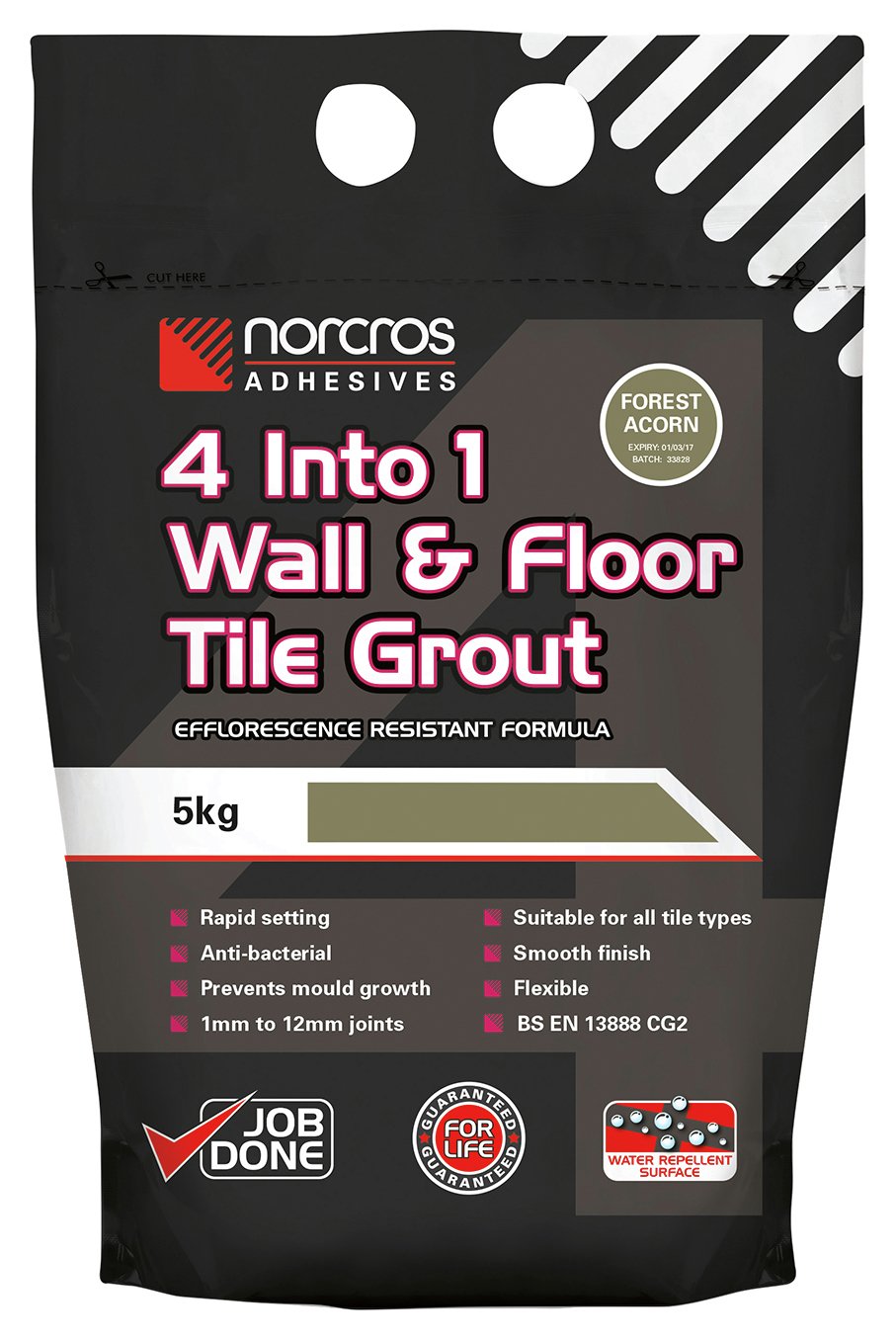 Norcros 4 in 1 Forest Acorn Tile Grout - 5kg