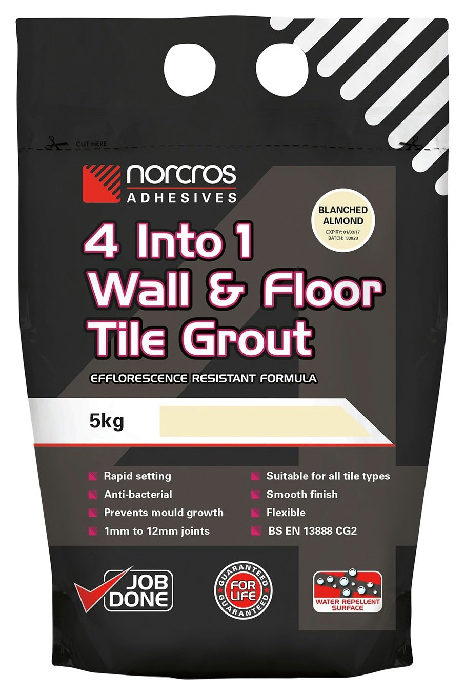 Norcros 4 in 1 Blanched Almond Tile Grout - 5kg
