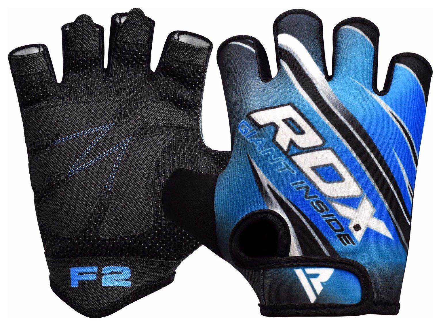 RDX Medium/Large Workout Gym Gloves - Blue
