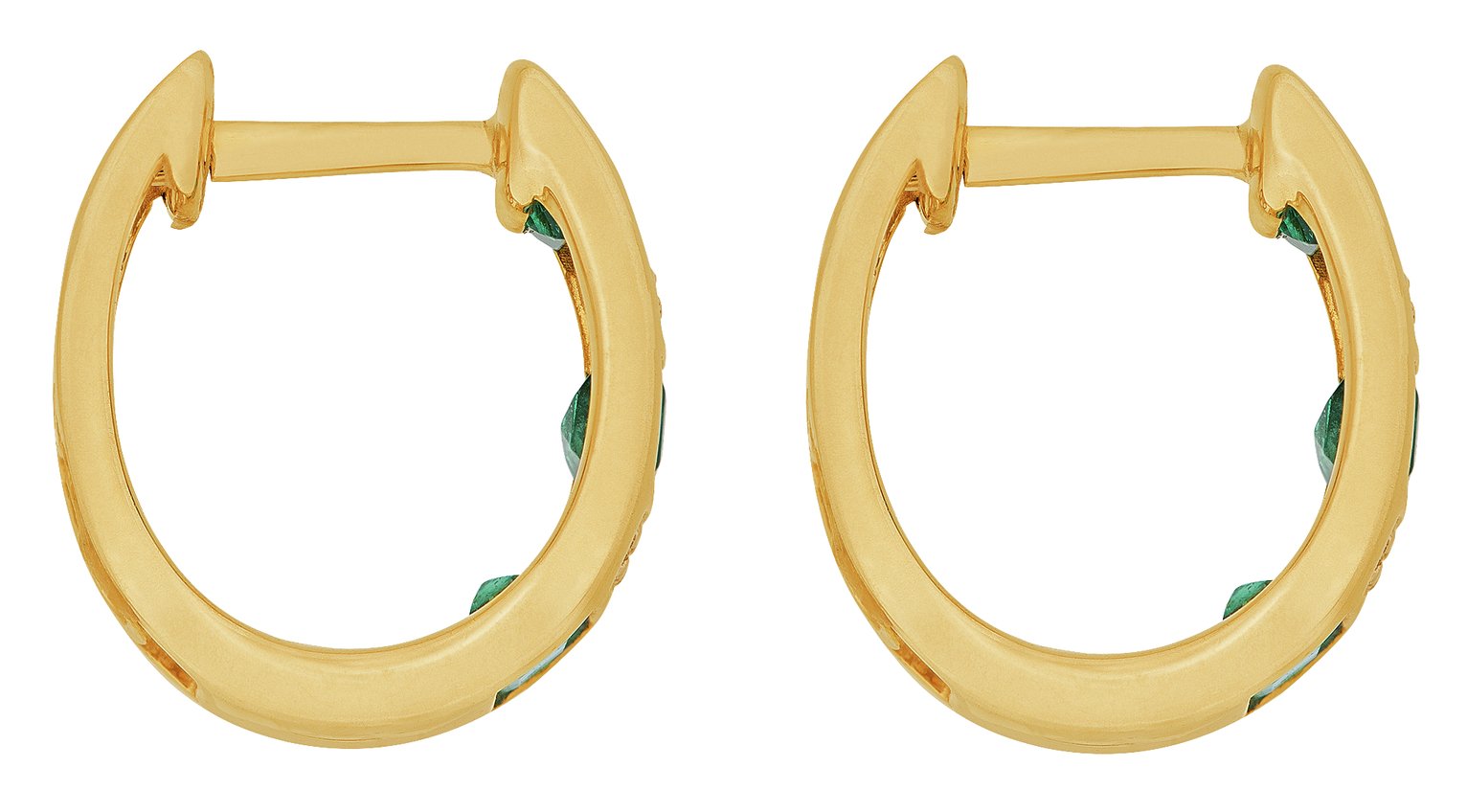 Revere 9ct Yellow Gold Emerald and Diamond Hoop Earrings Review