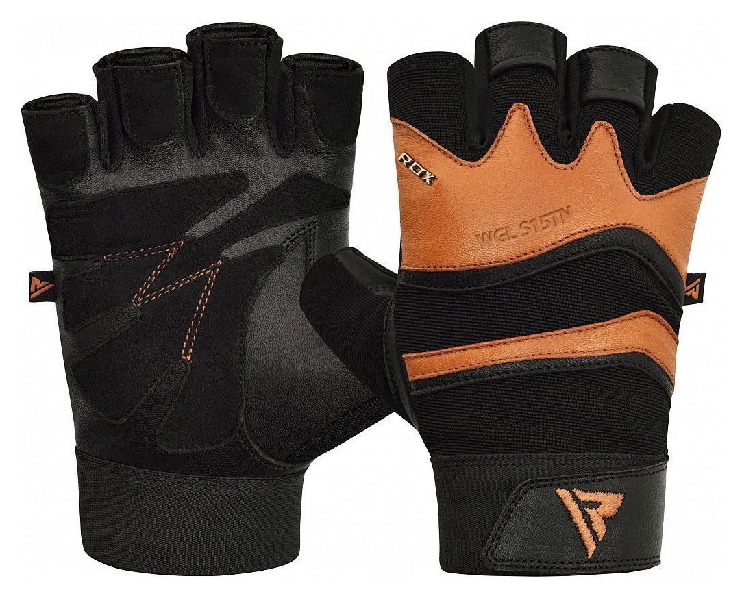 RDX Medium/Large Leather Weight Lifting Gloves 