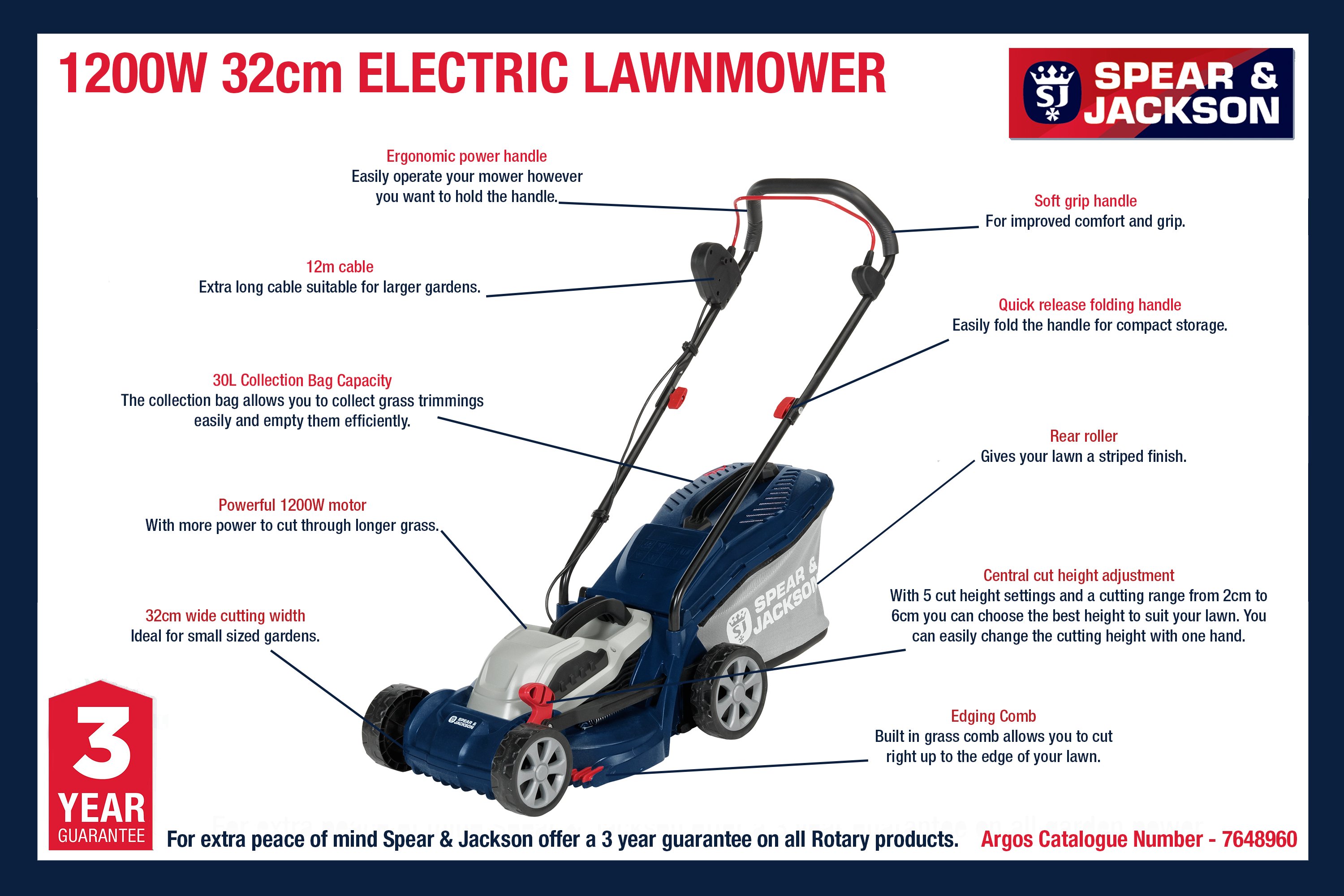 Spear & Jackson 32cm Corded Rotary Lawnmower Review