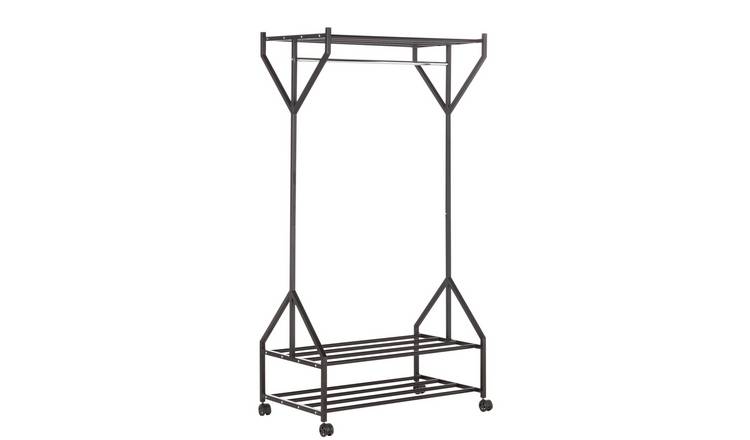 Argos home clothes rail with wood effect shelf hot sale