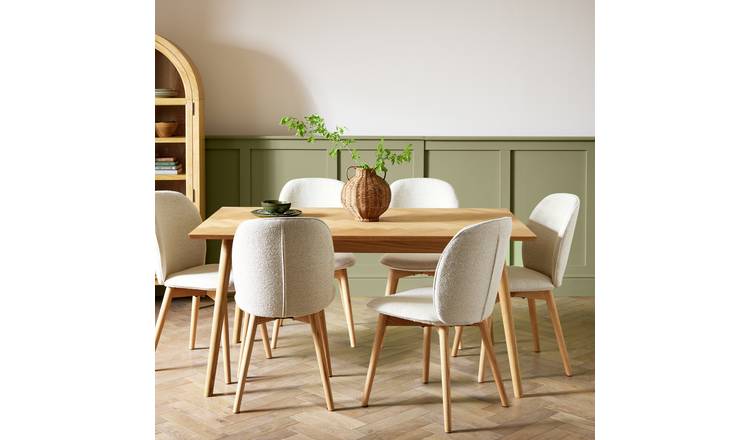 Habitat Dorney Oak Dining Table & 6 Natural Chairs