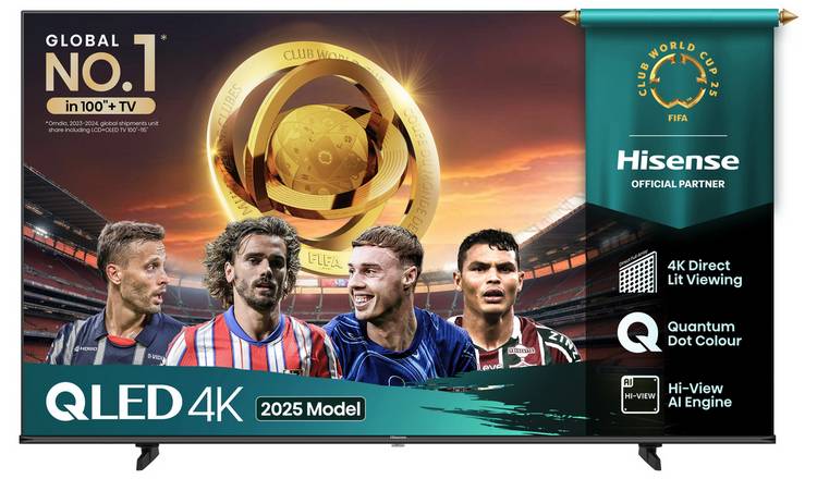 Hisense 55 Inch 55E7QTUK Pro Smart 4K UHD HDR QLED Freely TV