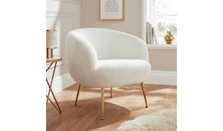 GFW Ada Boucle Teddy Accent Chair - Cream