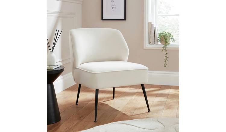GFW Ava Velvet Accent Chair - Cream