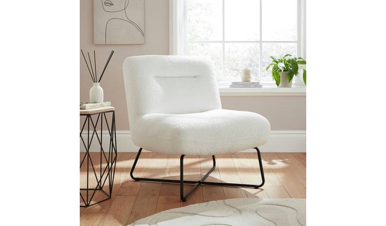 GFW Willow Boucle Teddy Accent Chair- Cream