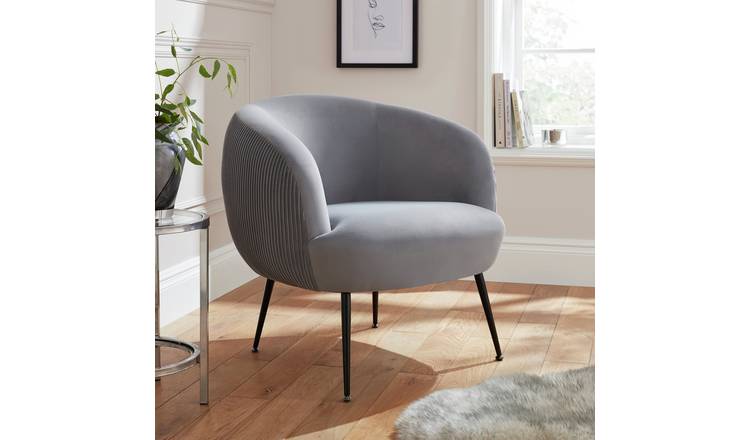 GFW Amelle Pleated Velvet Accent Chair- Grey